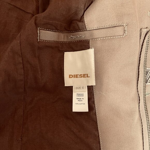 Diesel Cotton Military Utility Jacket Blazer S olive green - Picture 5 of 10